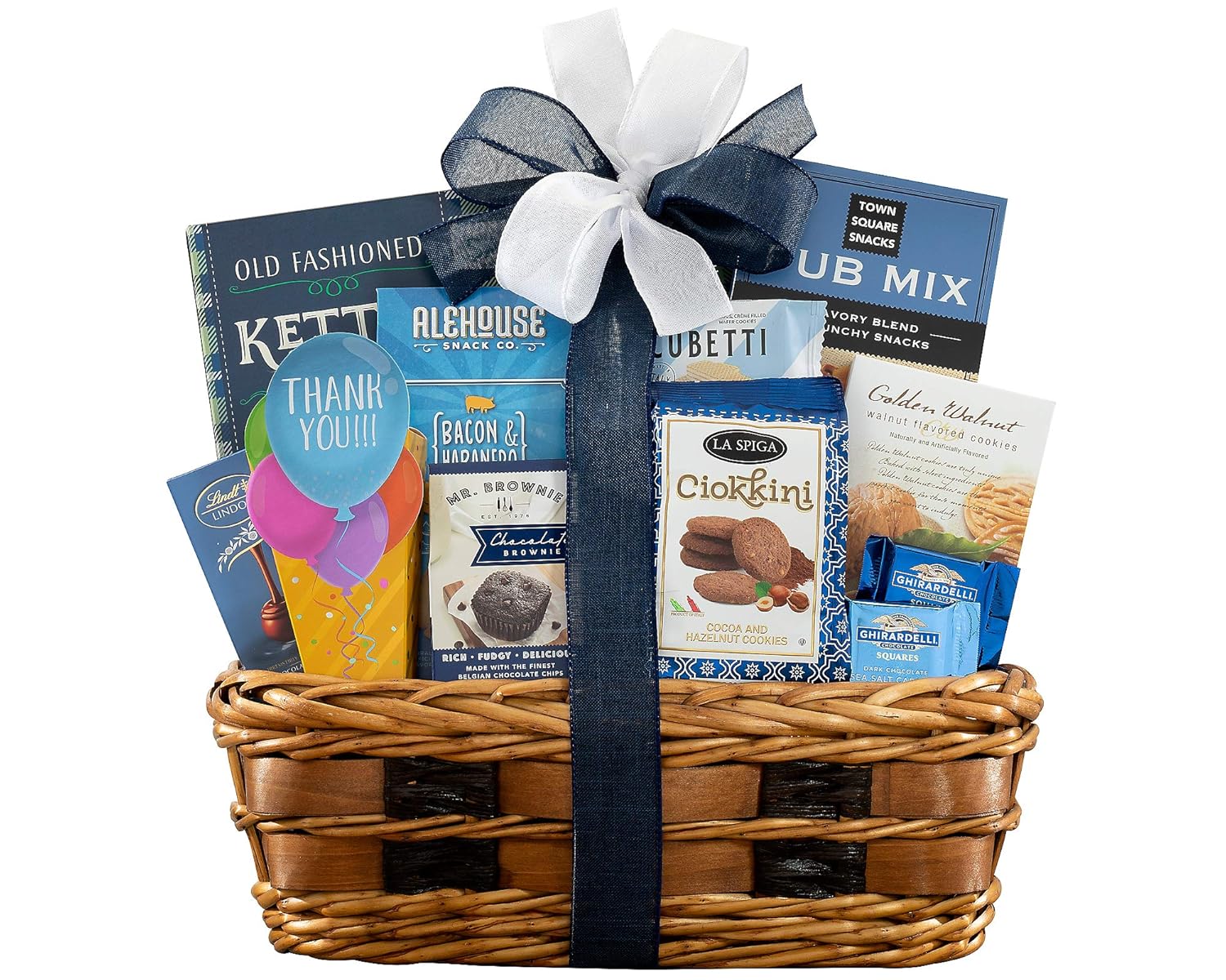 Wine Country Gift Baskets Thank You Elegant Gourmet Gift Basket Chocolate Godiva Truffles Cookies Kettle Corn Hazelnut Truffles Brown & Hailey Chocolate Covered Graham Crackers Tray