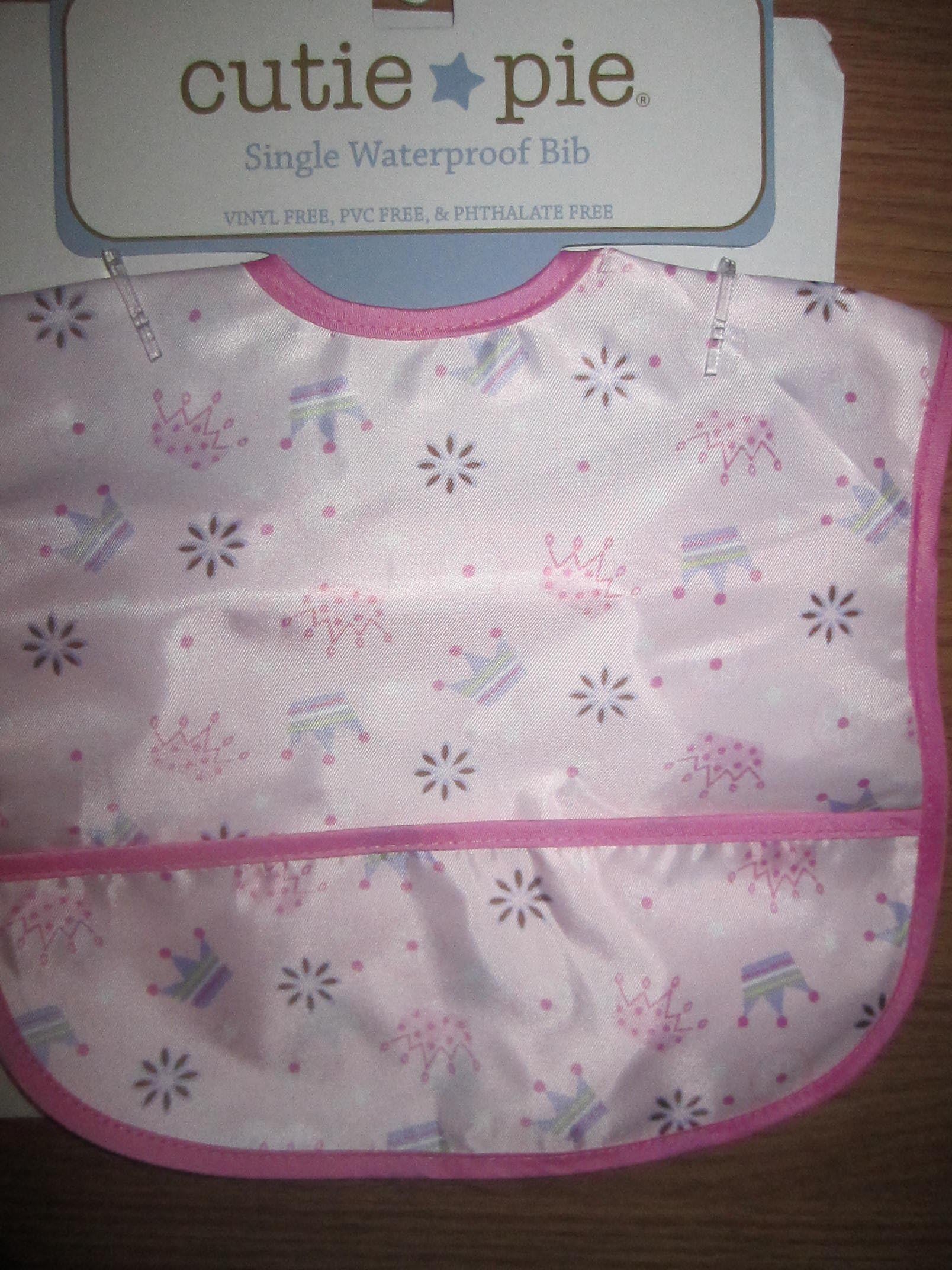 Cutie Pie Single Waterproof Bib(vinyl Free, Pvc Free, & Phthalate Free) Ages:6m-2yrs