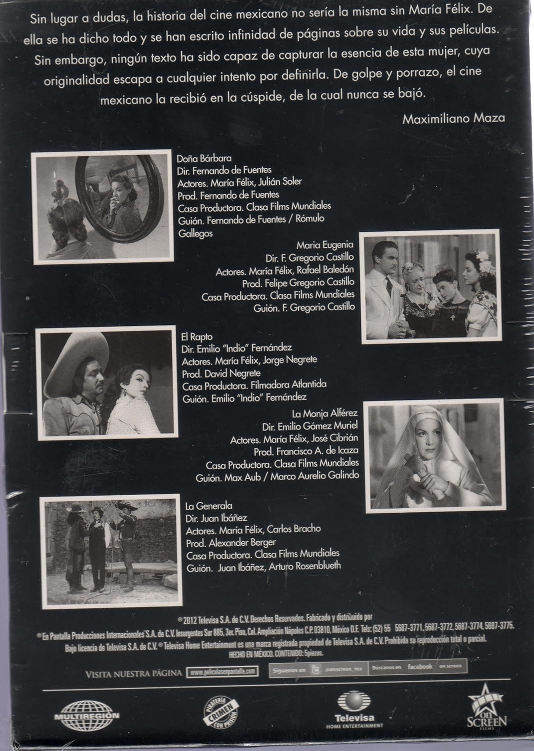 Amazon Com Maria Felix La Dona Vol 2 Dona Barbara Maria