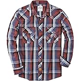 Dubinik Pearl Snap Shirts for Men - Long Sleeve Western Vintage Plaid Shirts