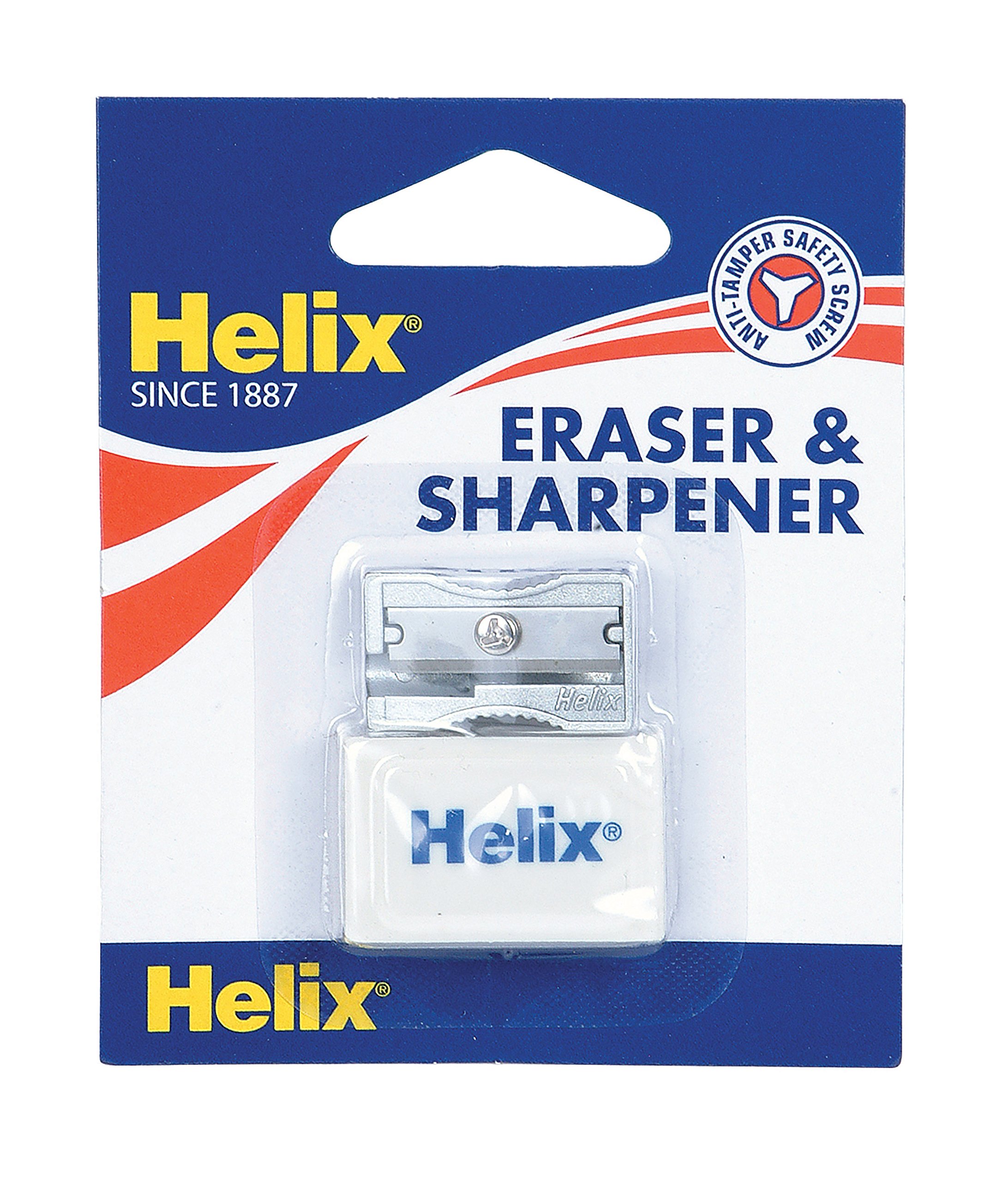Helix Single Hole Sharpener and Eraser Set, Silver