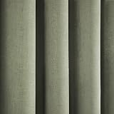 Fusion Sage Green Thermal Eyelet Curtains 2 Panels W66 x L90 Strata view 3