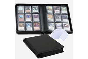 CLOVERCAT 9-Pocket Toploader Binder, Clovecat Premium Card Book， Holds 252 Trading Card with 20 Removable Top-loader Sleeves，PU Card Holder Folders,Card Album for MTG, TCG, Yugioh, Game & Sports Cards(Black)