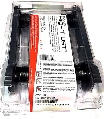 Amazon.com: R3011 Evolis YMCKO Color Printer Ribbon - 200 prints