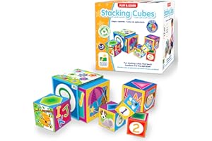 THE LEARNING JOURNEY Learning Journey International LLC Play & Learn - Stacking Cubes - STEM Toddler Toys & Gifts for Boys & Girls Ages 12 Months and Up - Mind Building Developmental Learning Toy, Multi (100257)