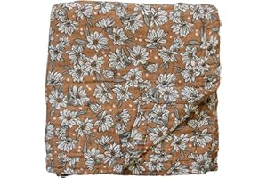 Mebie Baby Muslin Quilt, Magnolia, 100% Cotton Baby Blanket for Girls & Boys, Newborns to Toddler, Soft Swaddle Blanket, 47"x47"