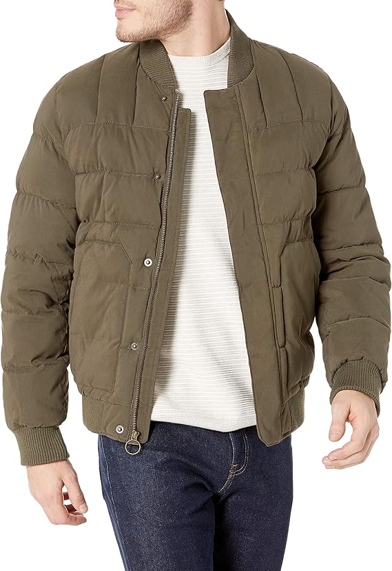 G.H. Bass & Co. Men's Quilted Microtwill Flight Bomber Jacket at Amazon