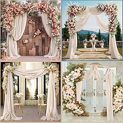 Wedding Arch Draping Fabric 1 Panel 18Ft Nude Sheer