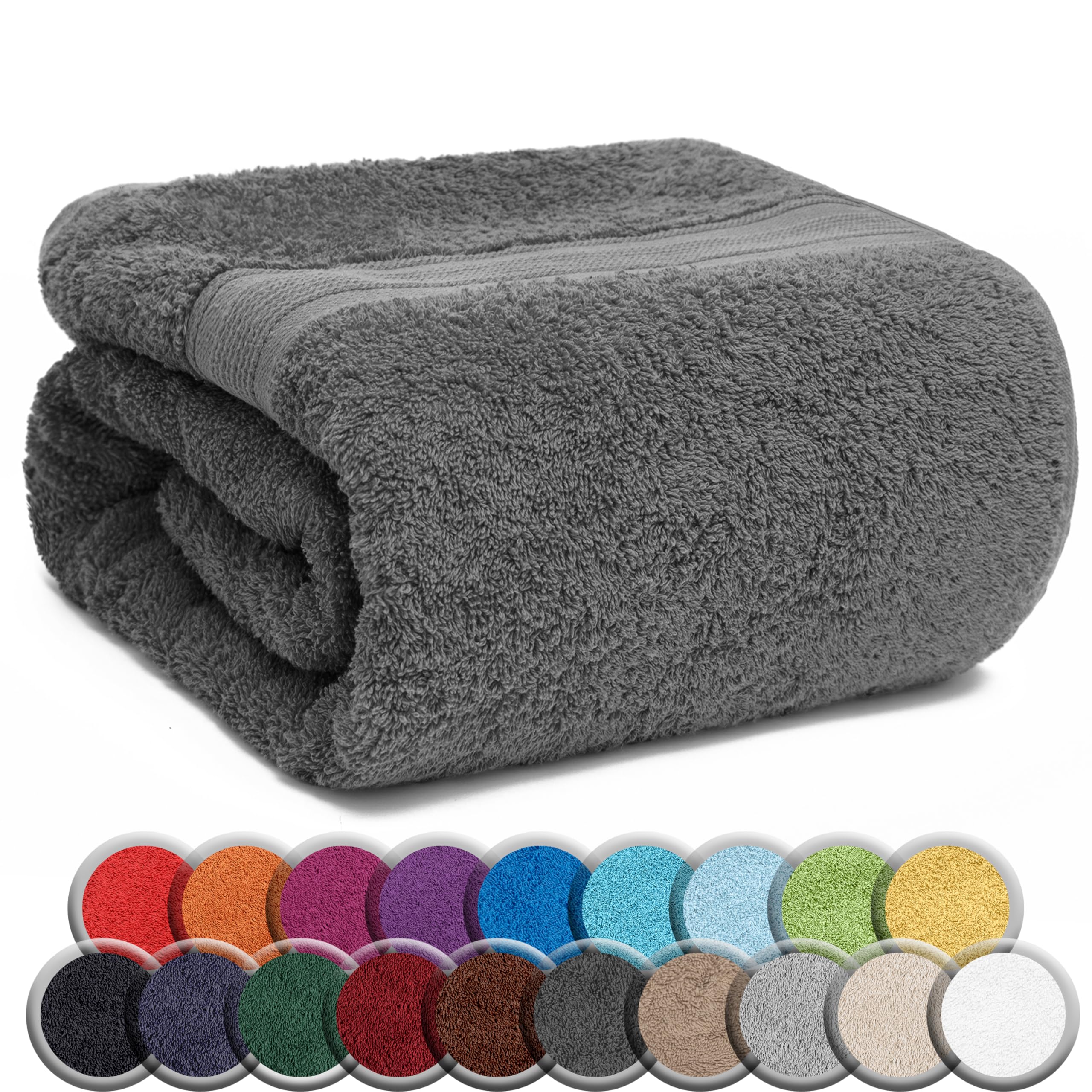 NatureMark Sauna Towel/Bath Towel - Premium Quality 80 x 200 cm - Sauna Towel 100% Cotton - Colour: Anthracite Grey