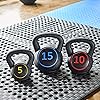 Image 5 - BalanceFrom Wide Grip 3-Piece Kettlebell Exercise Fitness Weight Set, Include 5 lbs, 10 lbs, 15 lbs or 10 lbs, 15 lbs, 20 lbs