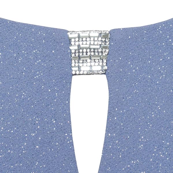 S.L. FASHIONS WOMEN’S SHORT BOLERO JACKET DRESS WITH EMBELLISHED CUTOUT (PETITE AND REGULAR SIZES), PERIWINKLE, 12P