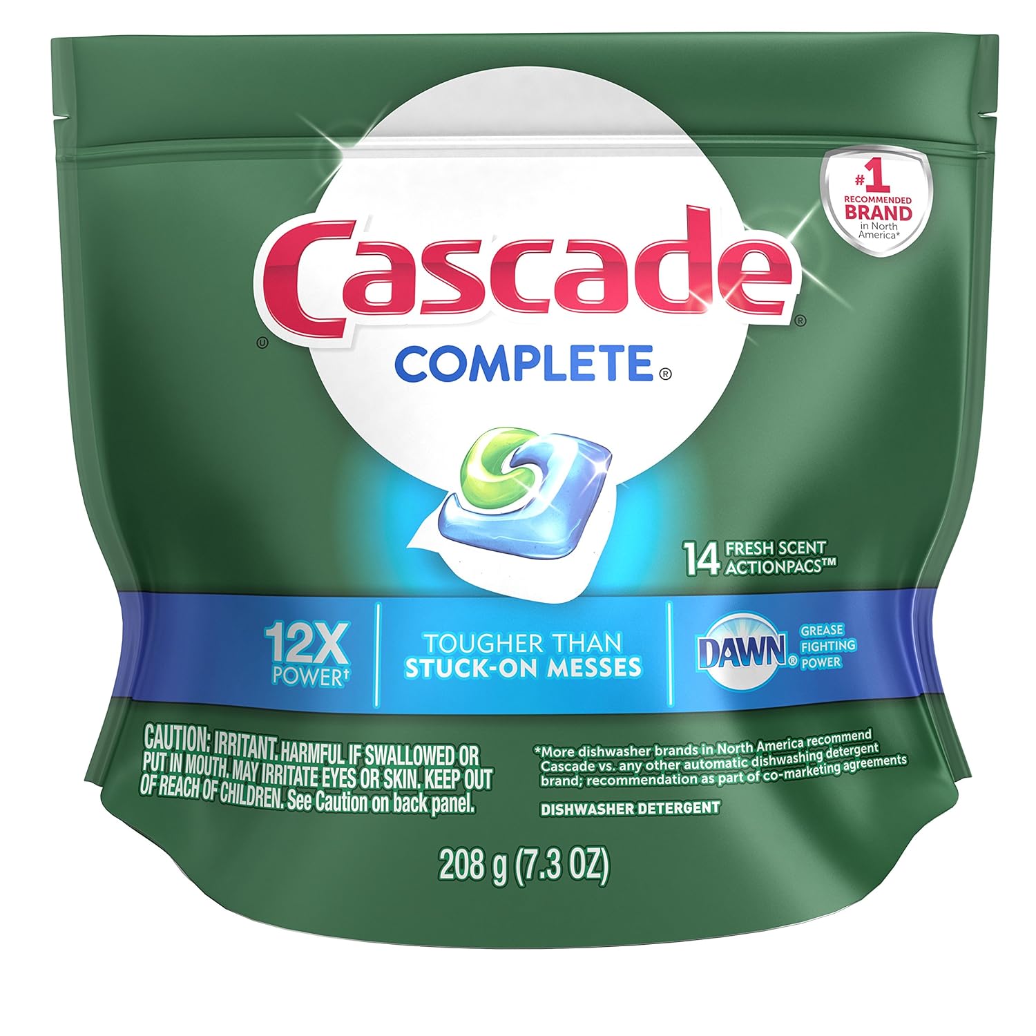 Cascade Complete ActionPacs Dishwasher Detergent, Fresh Scent 14 ea