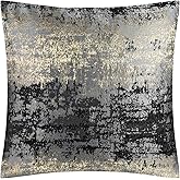 THE-TINOART Sparkling Gold and Grey Modern Throw Pillow Covers 18x18, Luxury Jacquard Pillow Covers for Living Room Sofa Bedroom Decor Accent Chair
