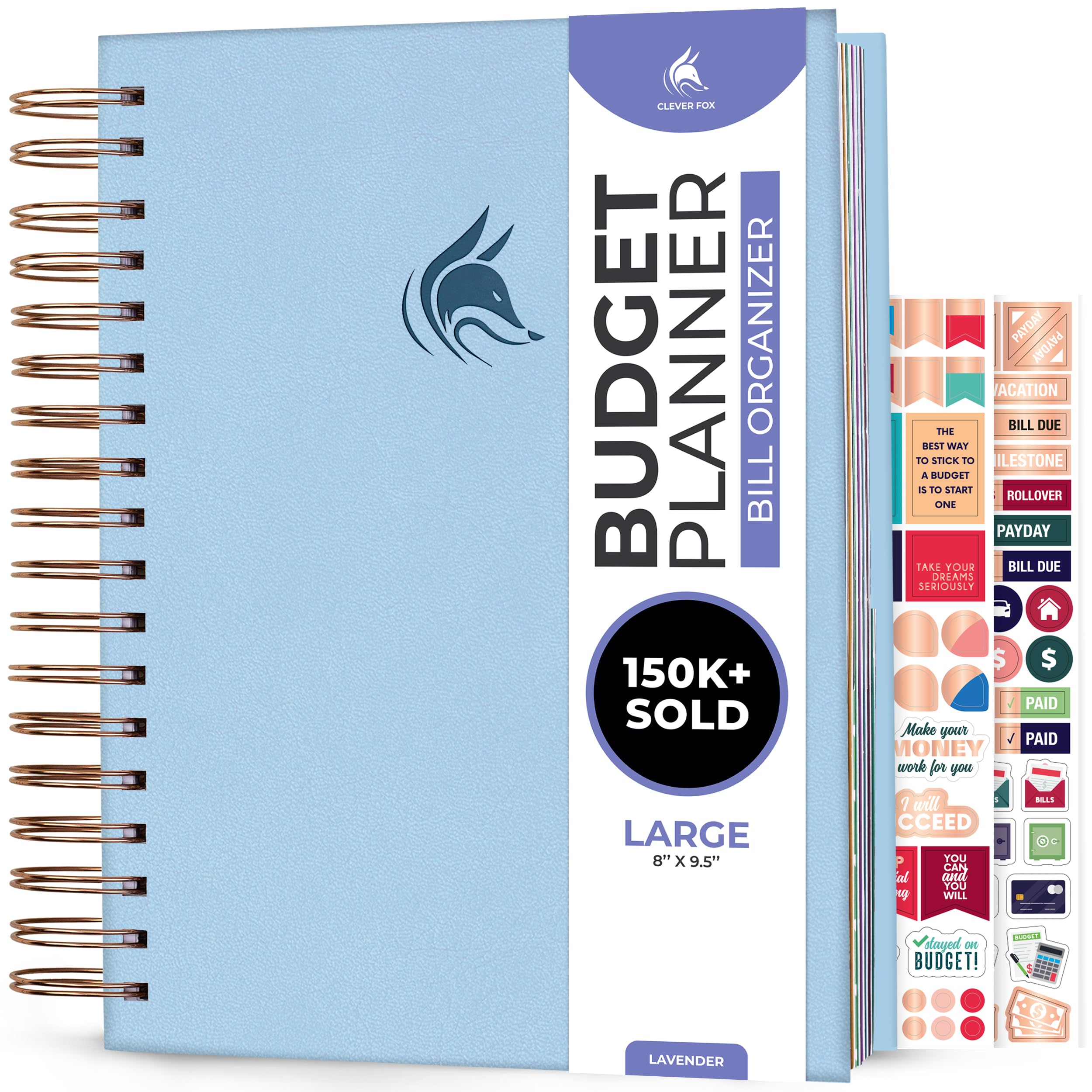 Clever Fox Budget Planner & Monthly Bill Organizer with Pockets. Expense Tracker Notebook, Budgeting Journal and Financial Planner Budget Book to Control Your Money. Large Size – Lavender