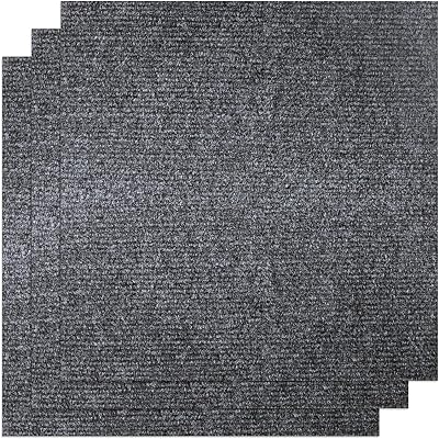 KAHEIGN 30Pcs Self Adhesive Carpet Tiles 30cm x 30cm Dark Grey