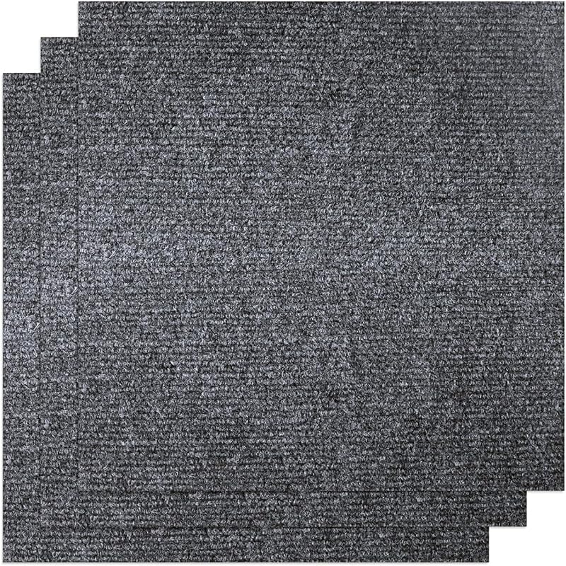 KAHEIGN 30Pcs Self Adhesive Carpet Tiles 30cm x 30cm Dark Grey