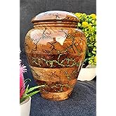 Wooden Cremation Urn for Human Ashes Male/Female, Rosewood and Resin Mix Adult Funeral Urn Box, Personalized Urn for Human Ashes (Large, Light Green)