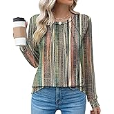 Kistore Women's Long Sleeve Tops Crew Neck Pleated Dressy Casual Blouses T Shirts Fall Clothes 2026