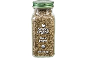 Simply Organic Ground Black Pepper, 2.31-Ounce Jar, Medium Ground Pepper, Certified Organic, Kosher, Potent Pepper Taste