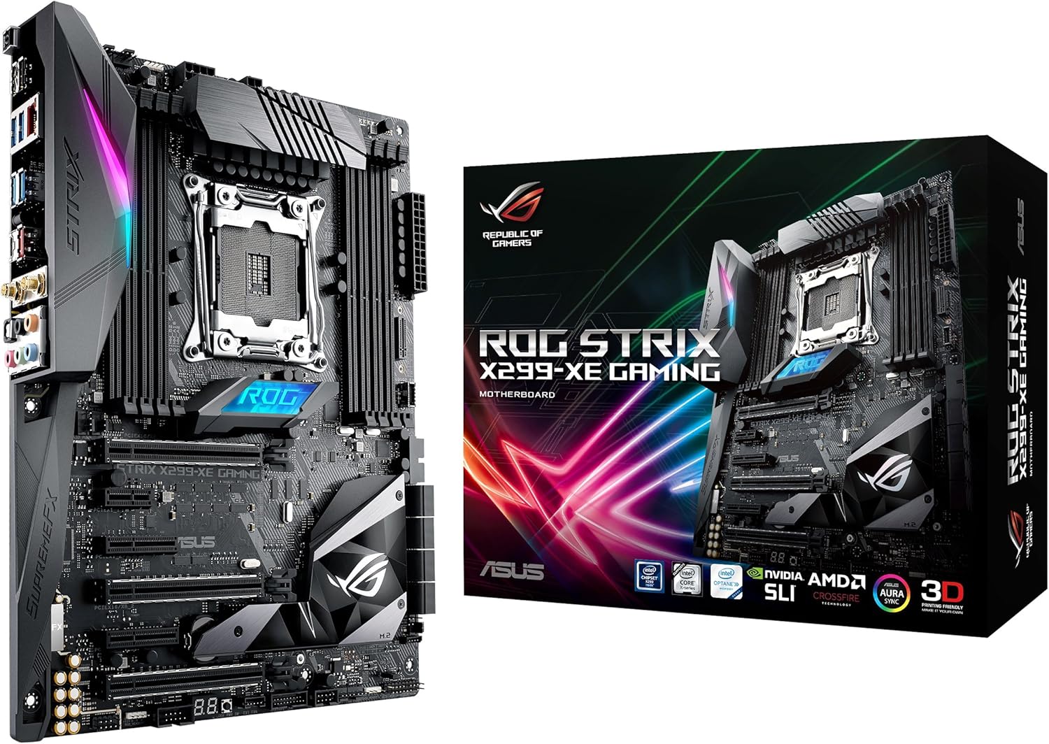 ASUS LGA2066 DDR4 M.2 USB 3.1 802.11AC Wi-Fi ATX with Aura for Intel Core X-Series Processors Motherboards (ROG Strix X299-XE Gaming)