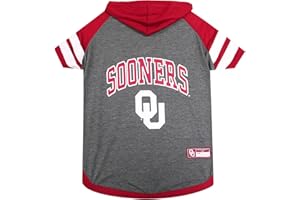 Pets First NCAA Oklahoma Sooners Hoodie for Dogs & Cats, Small. | Collegiate Licensed Dog Hoody Tee Shirt | Sports Hoody T-Shirt for Pets | College Sporty Dog Hoodie Shirt