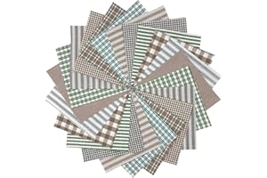 40+ Lightwash Neutral Charm Pack, 5 inch Precut Cotton Gray Taupe Plaid Homespun Fabric Squares by JCS