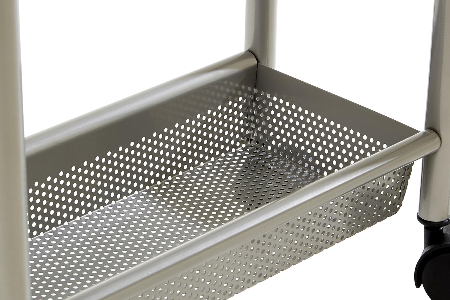 Premier 4 Tier Trolley, With Basket, Brush Nickel, Silver, H75 x W39 x D16cm - Image 5