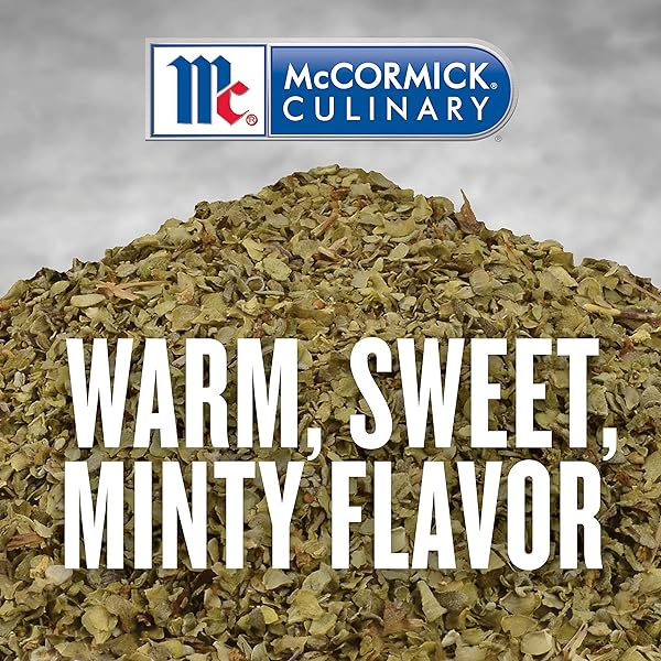 MCCORMICK CULINARY MARJORAM LEAVES, 4 OZ – ONE 4 OUNCE CONTAINER OF MARJORAM SPICE FOR A BITTER, MINTY FLAVOR, IDEAL IN STEWS, SALADS, PORK AND BEEF DISHES AND SAUCES