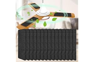 DEMIWISE Ceiling Fan Filters for Blades, 15Pcs Activated Coconut Shell Carbon Ceiling Fan Air Purifier Pads, Easily Sticks Unscented Air Filters for Common Household Contaminants