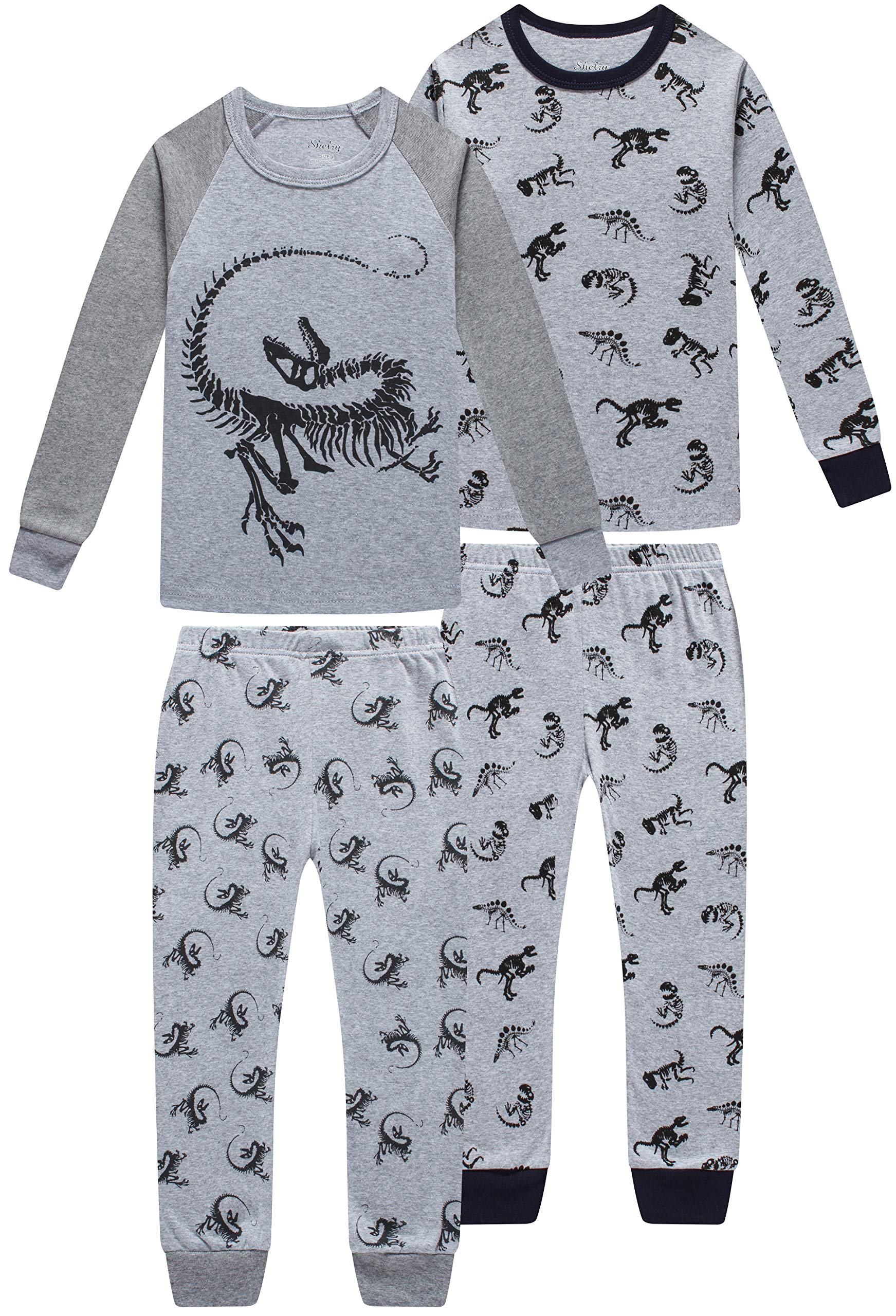 shelry Pajamas for Boys Kids Rocket Christmas Sleepwear Baby Girls Clothes 4 Pieces Pants Set