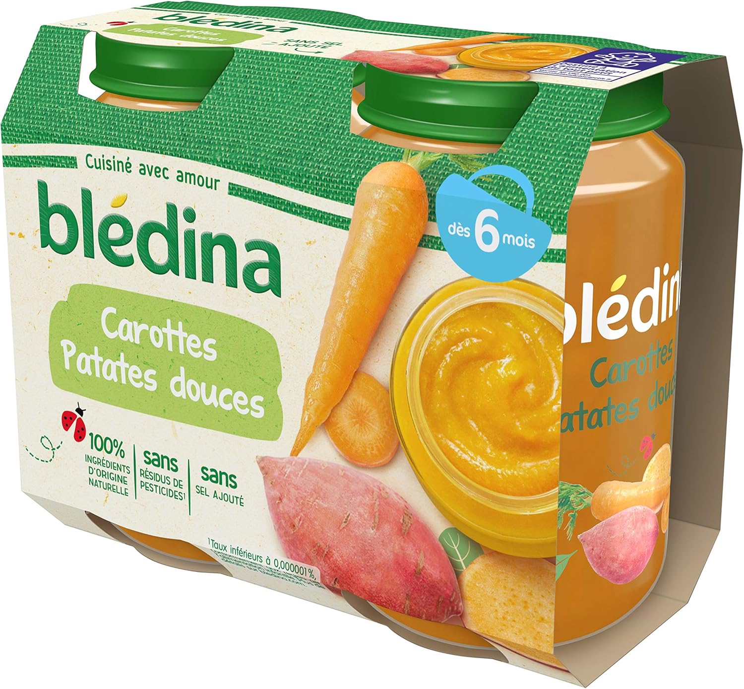 Bledina Petits Pots Pour Bebe Carottes Patates Douces Des 6 Mois 2 X 0 G Pack De 6 Amazon Fr Epicerie