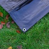 Cost Wise 2m x 3m Waterproof Tarpaulin 240gsm Black Silver Reverse view 7