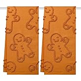 Ciazoxa Gingerbread Christmas Bathroom Decor Hand Towels 13x29 Inch 100% Cotton Dish Towels Drying Kitchen Towels Home Kitchen Decoration Set of 2