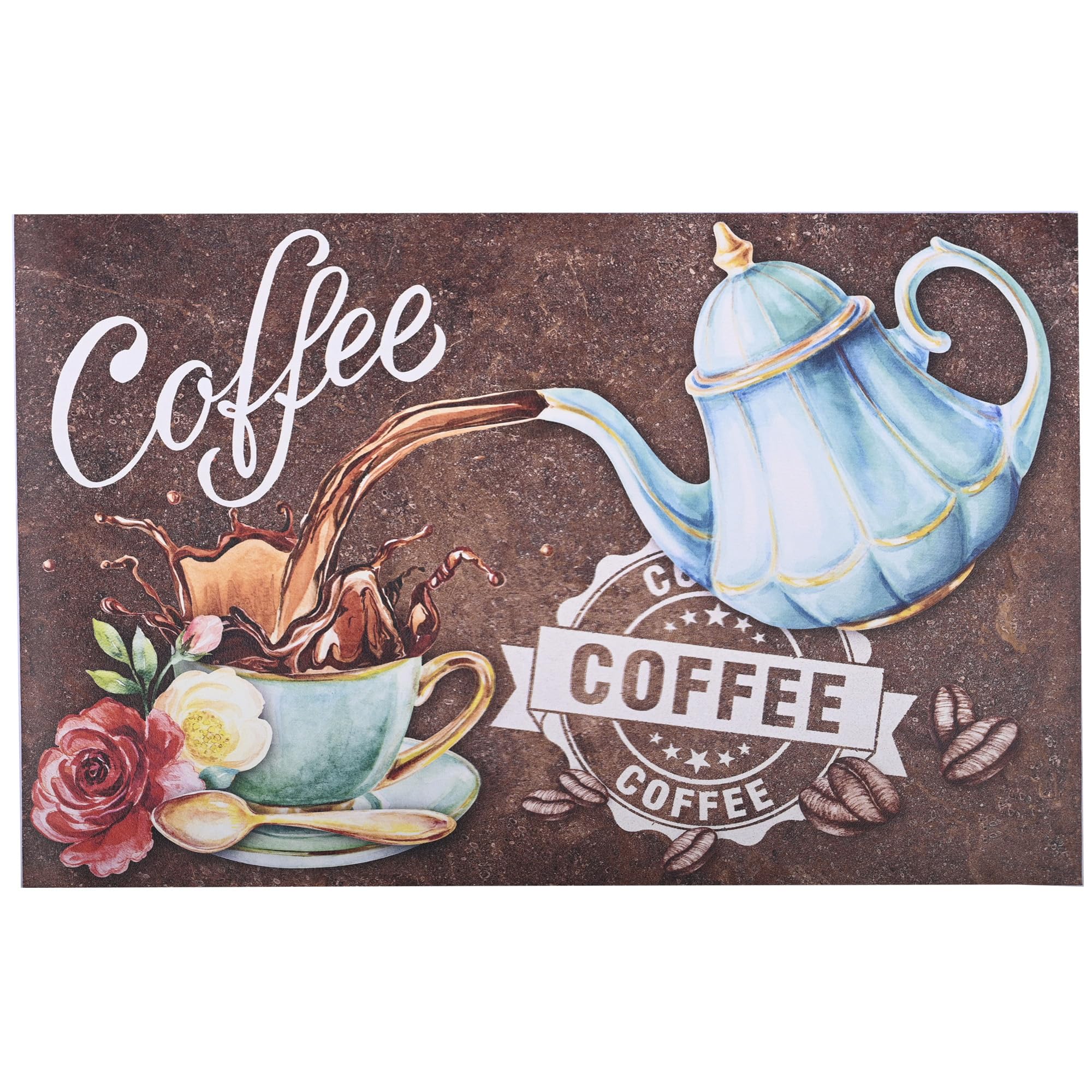 Photo 1 of Coffee Themed Dish Drying Mat For Kitchen Counter 24 "X16" Absorbent Non-Slip Rubber Backed, Quick Dry Silicone Pad For Coffee Machine Dish Rack