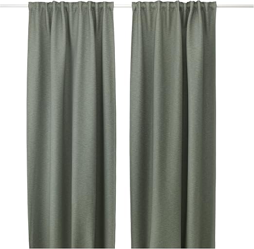 Ikea Vilborg Curtains 1 Pair Green Amazon Co Uk Kitchen Home