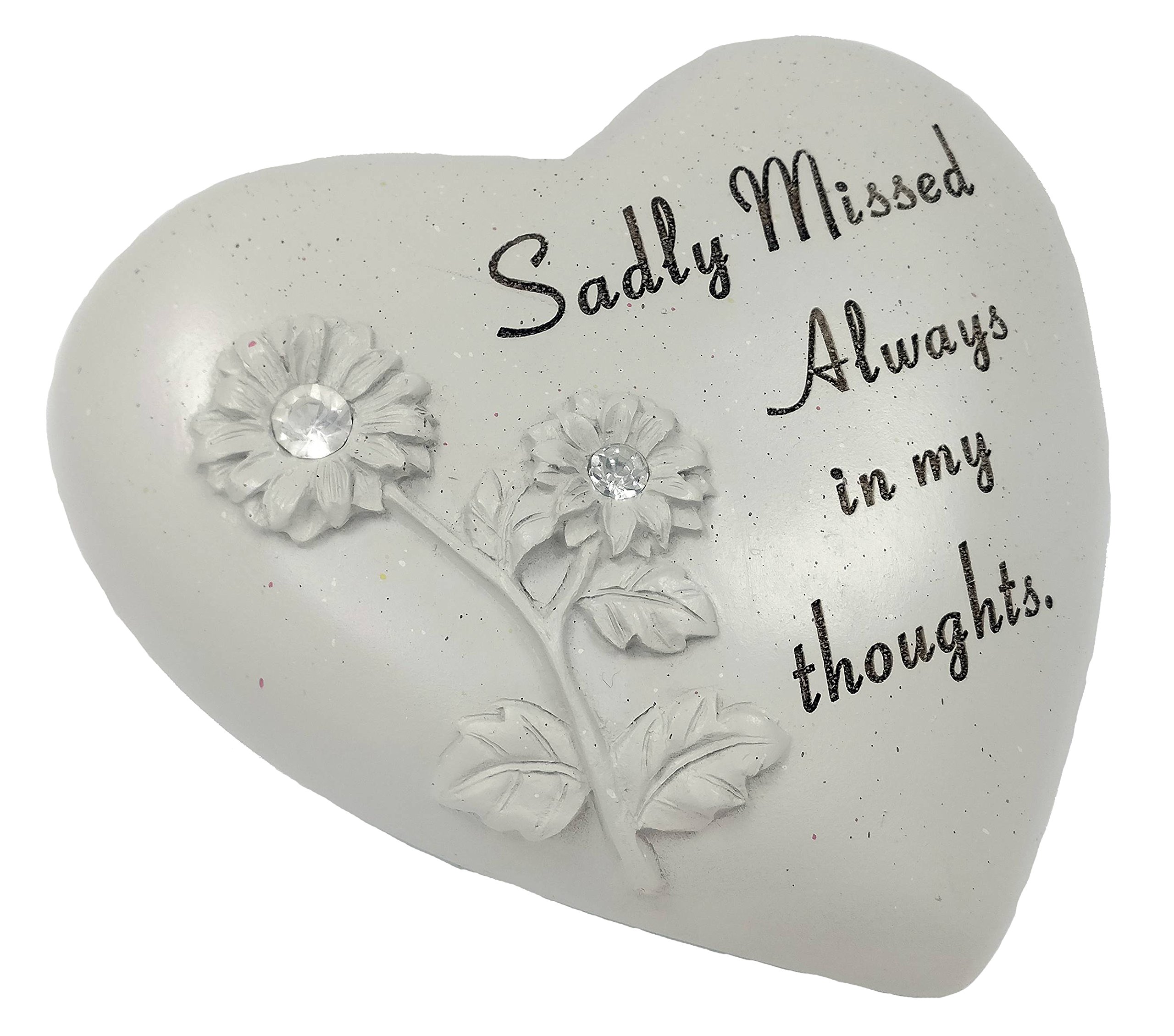 David Fischhoff Sadly Missed Diamante Heart Book, Stone, Cream, 16 x 8 x 16 cm