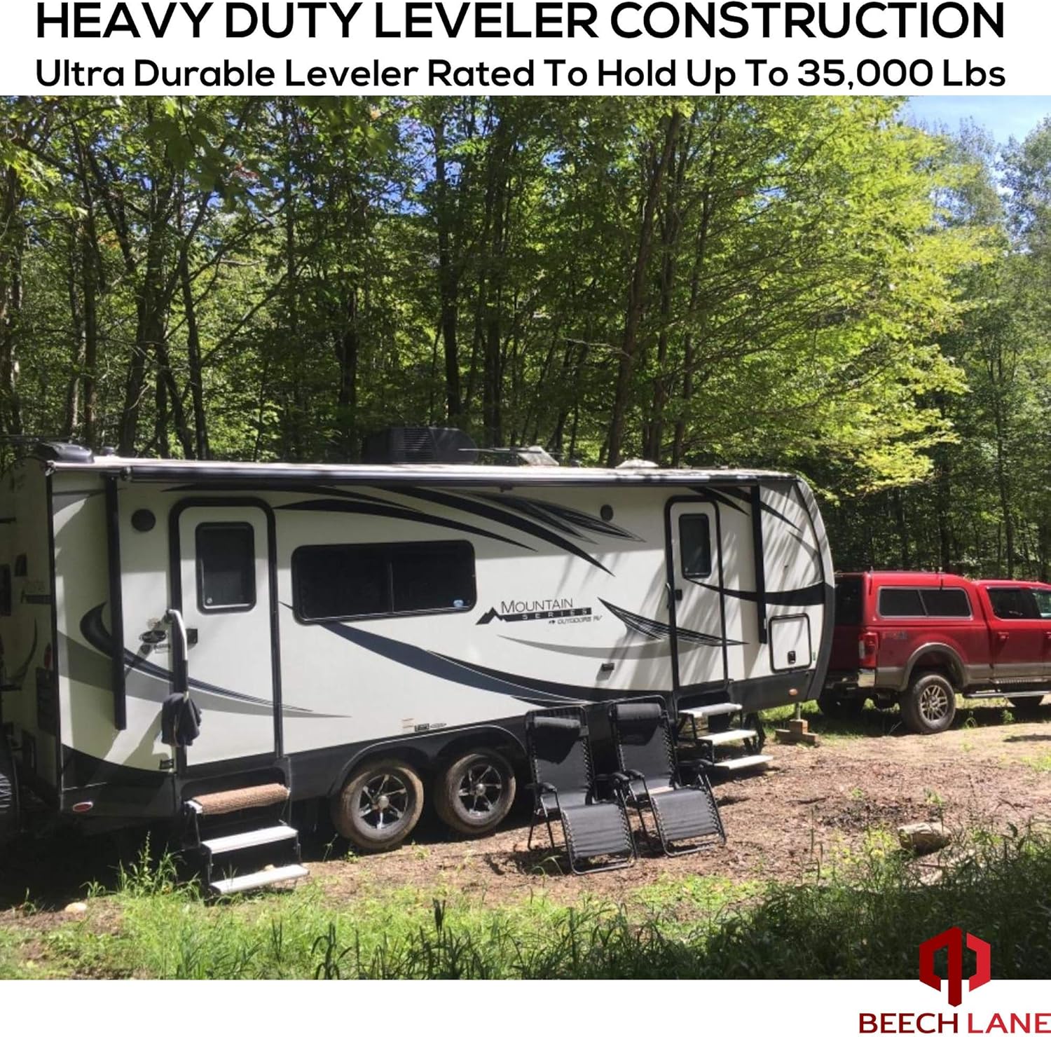 Beech Lane Camper Leveler 2 Pack - Precise Camper Leveling, Includes Two Curved Levelers, Two Chocks, and Two Rubber Grip Mats, Heavy Duty Leveler Works for Campers Up to 35,000 LBs: Automotive
