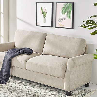 Zinus Josh Traditional Loveseat Sofa / Easy, Tool-Free Assembly