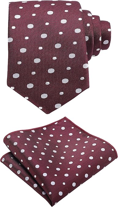 BomGuard Krawatte Einstecktuch 6cm Bordeaux-Gepunktet: Amazon.de
