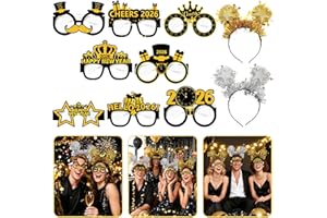 LaVenty 2026 Happy New Year Party Supplies 2026 Photo Booth Props New Year Headband Eve Party Supplies Photo Booth Prop