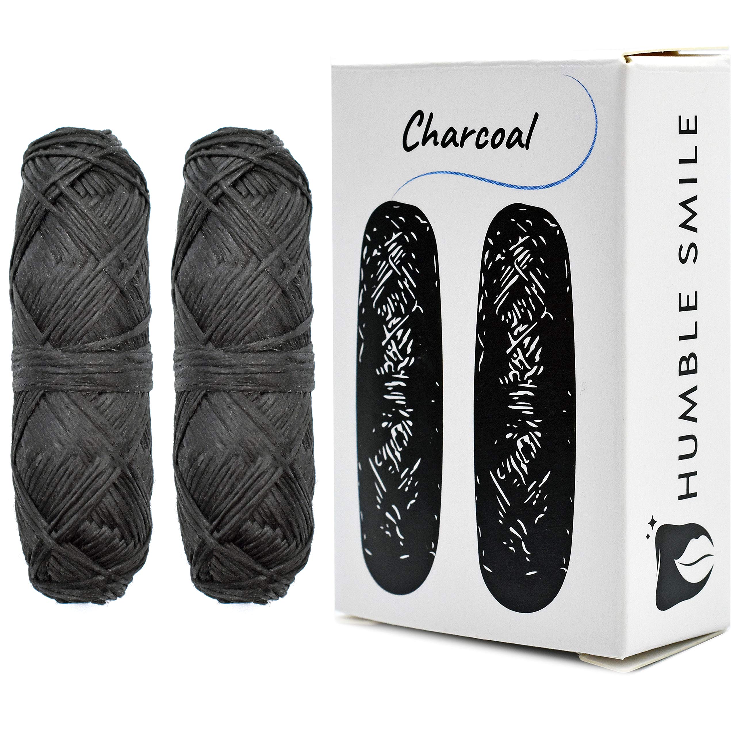 Humble Smile Charcoal Dental Floss Refill, Peppermint Flavor, 2x30 Meters