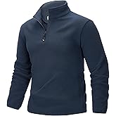 33,000ft Men's Quarter-Zip Polar Fleece Jacket, Long Sleeve Half Zip Fleece Pullover Sweaters Thermal Golf Sweatshirt