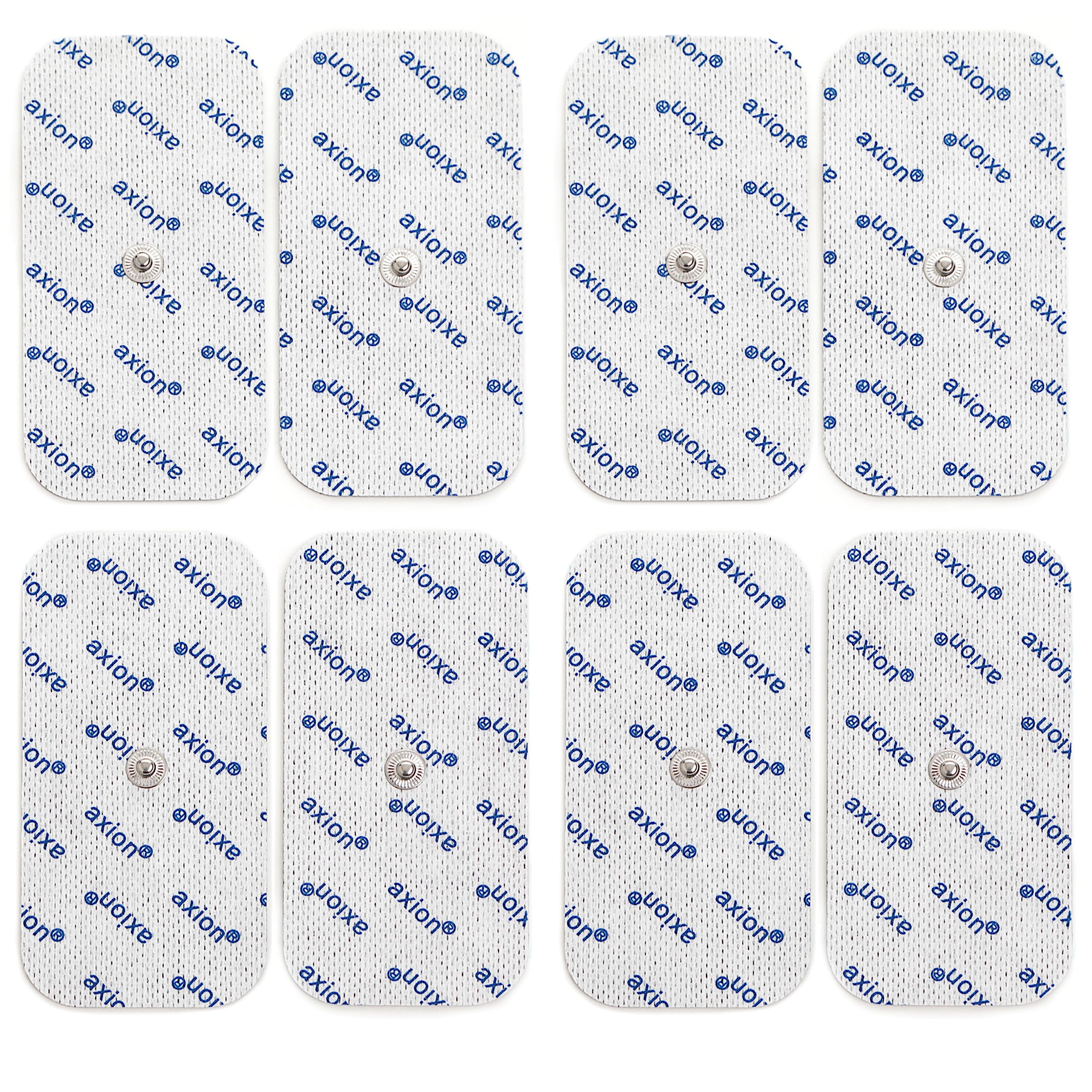 8 axion electrodes Compatible with SANITAS & BEURER Devices - 10x5 cm - TENS & EMS Pads for electrostimulation Machines - 3.5mm snap Button