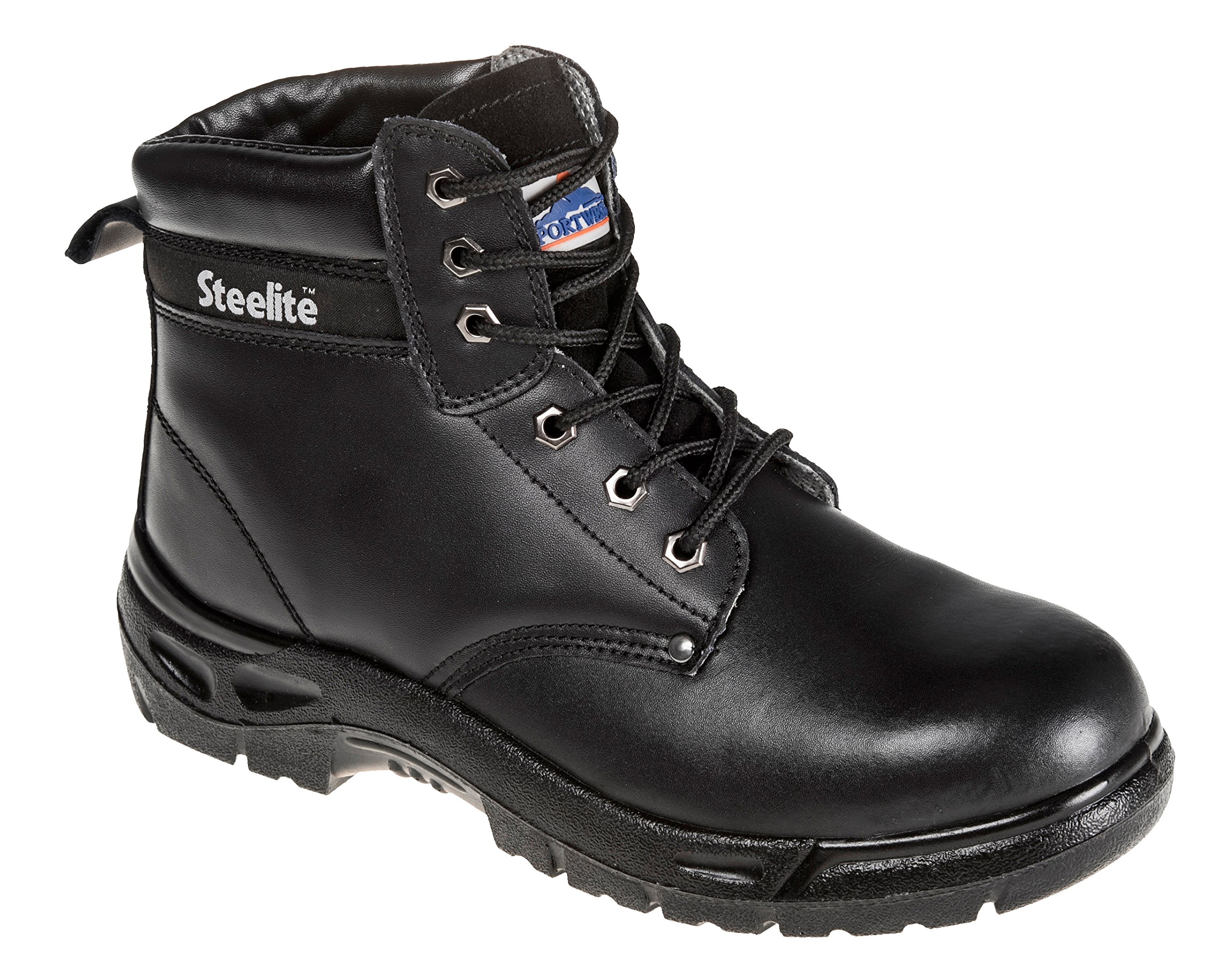 Portwest FW03BKR44 Steelite Boot, S3, Regular, Size: 44, Black