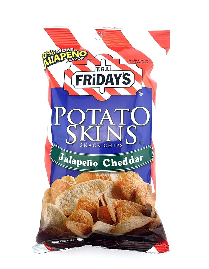 Amazon Com T G I Friday Potato Skins Snack Chips Jalapeno Cheddar 4 5 Ounces Pack Of 3 Amazon Com T G I Friday Potato Skins Snack Chips Jalapeno Cheddar 4 5 Ounces Pack Of 3