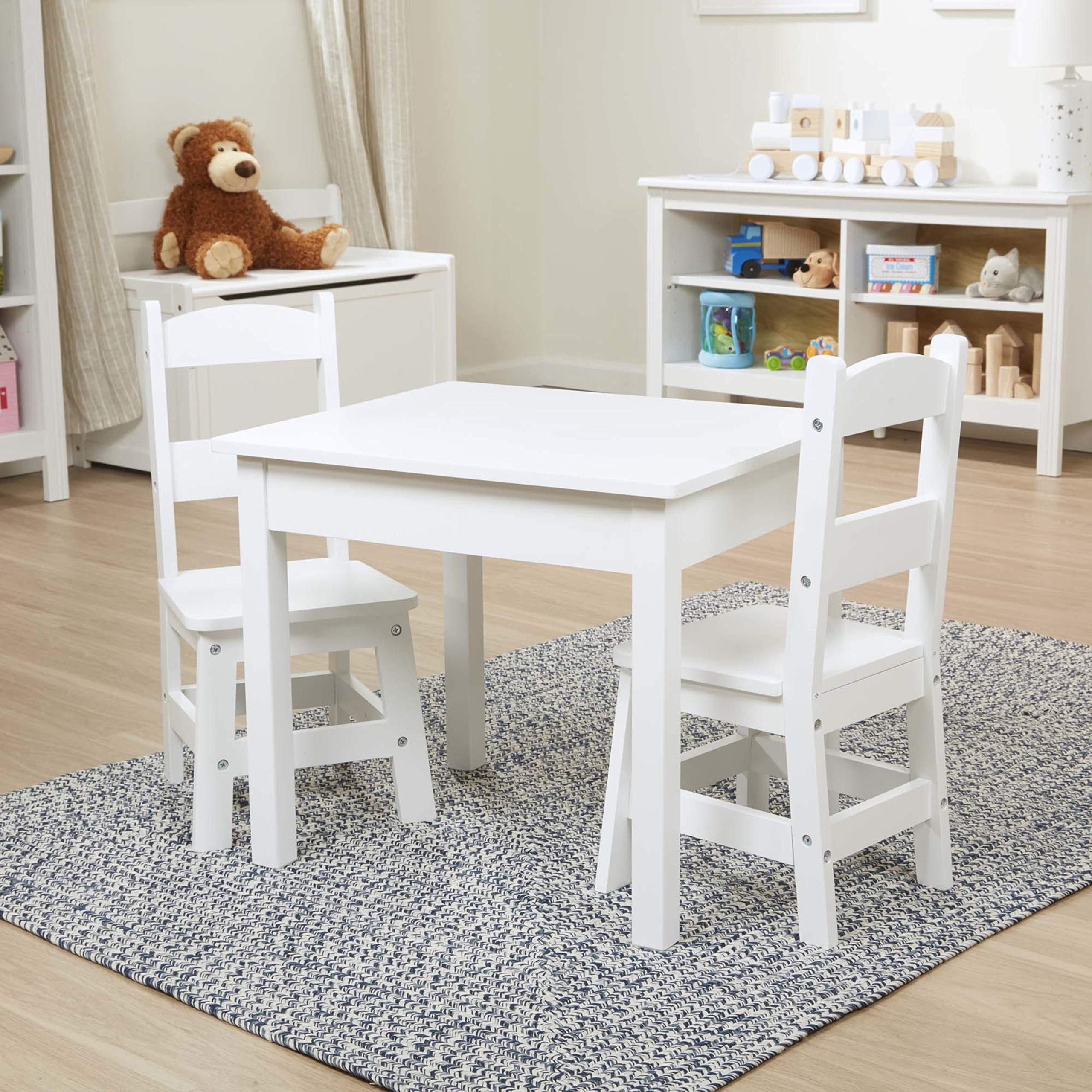 Melissa & Doug Wooden Table & Chairs - White
