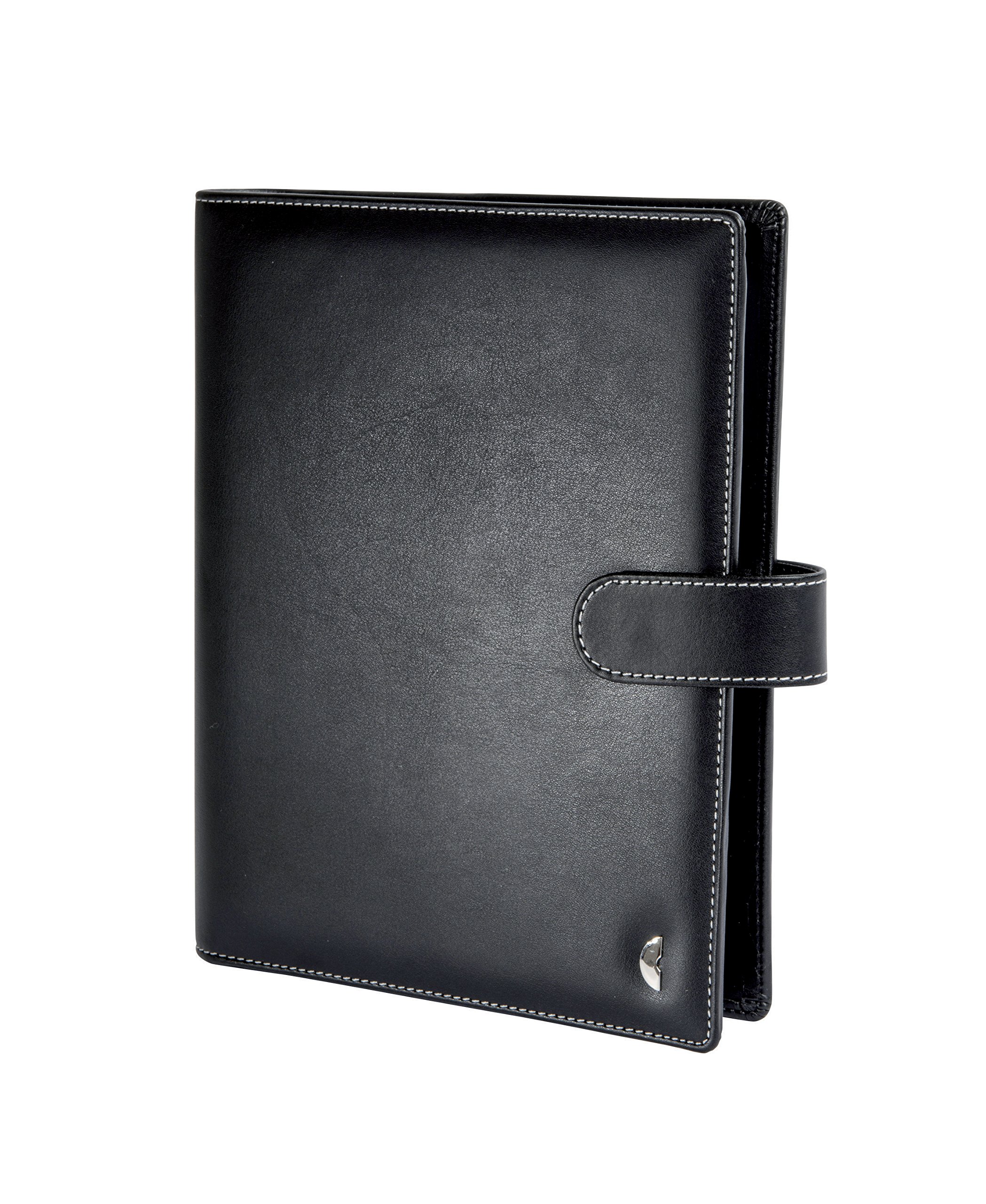 Chronoplan 50107 Refillable Organiser/Appointment Diary A5 Format (190 x 240 mm) with Flap Ring Binder Without Calendar Black