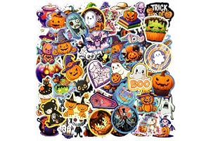 Halloween Stickers 100PCS Party Favors Bulk, Horror Sticker Gifts | 100pcs Non Repeating, Vinyl Waterproof, No Residue After