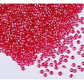 Gintoaria 10000 pcs/Pack Wedding Table Scatter Confetti Crystals Acrylic Diamonds Vase Fillers 4.5 mm Rhinestones for Wedding, Bridal Shower, Vase Beads Decorations (Rose red)