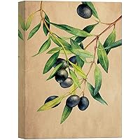 SIGNWIN Canvas Wall Art Black Olives with Branches and Leaves Fruit Plants Illustrations Impressionism Vintage Relax/Calm for Living Room, Bedroom, Office - 12x18 inches